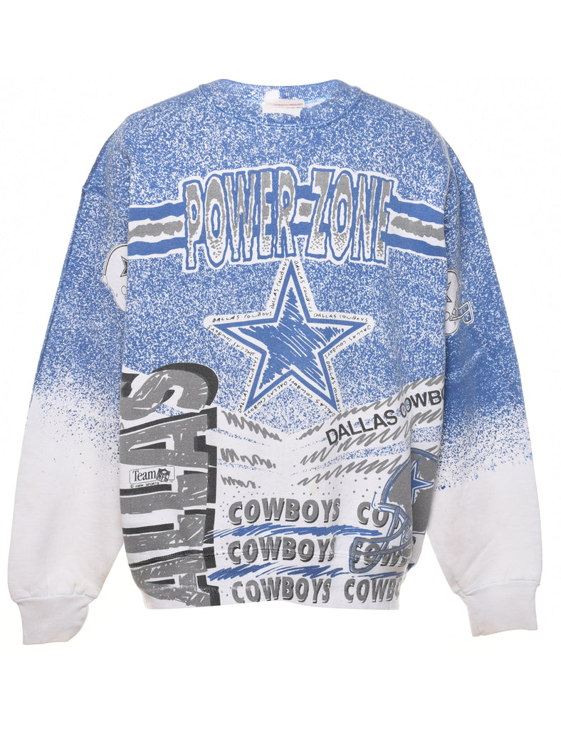 Power Zone Blue & Grey Dallas Cowboys Power Zone Printed Sweatshirt - L