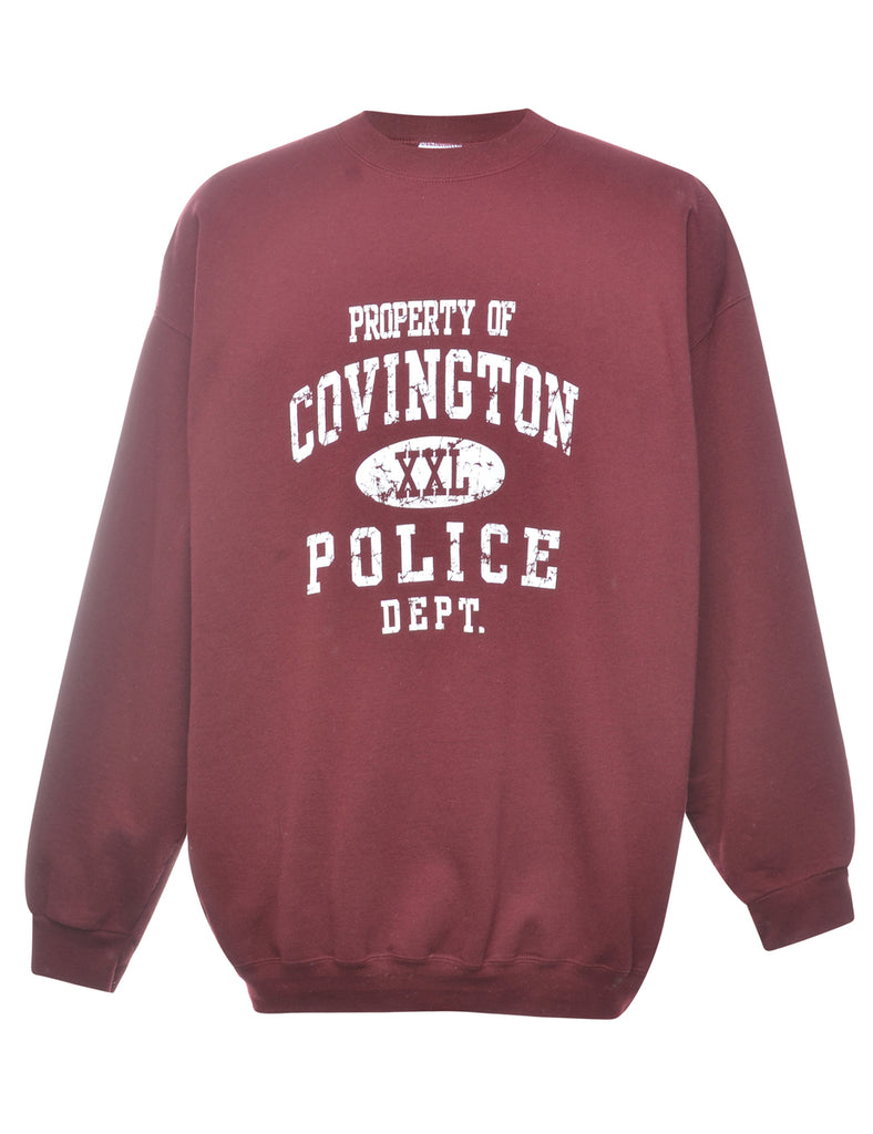 Property Of Covington Police Dept Printed Sweatshirt - XL