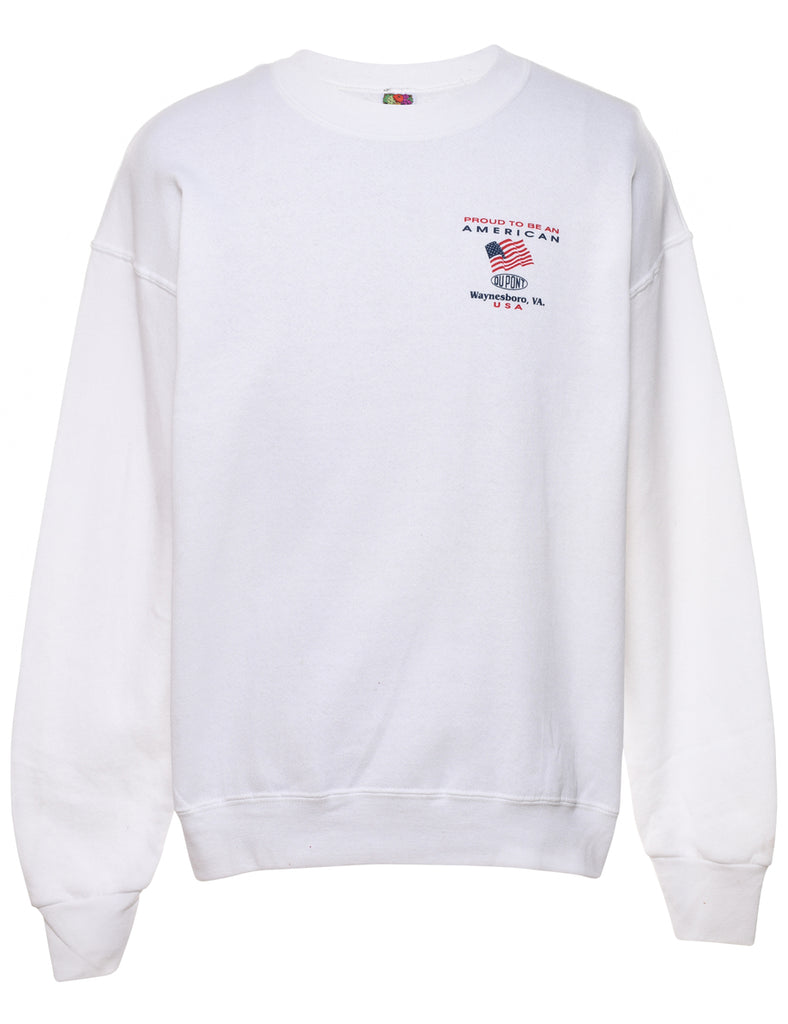 Proud To Be An American Fruit Of The Loom Printed Sweatshirt - L