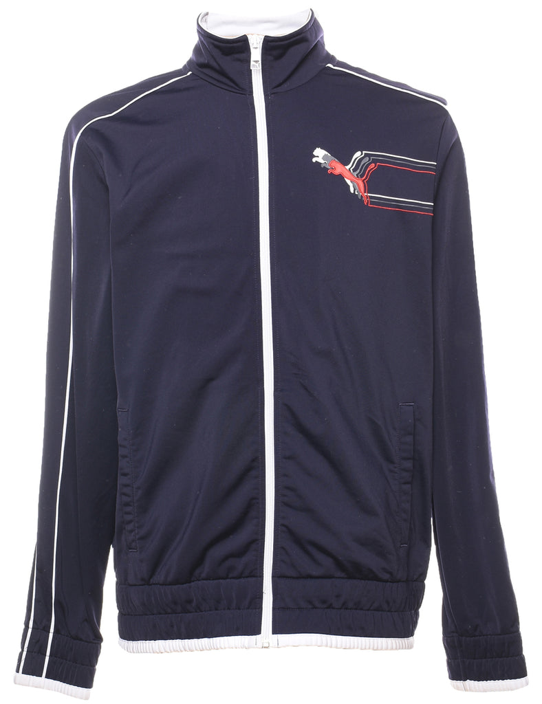 Puma Navy, Red & White Zip-Front Track Top - M