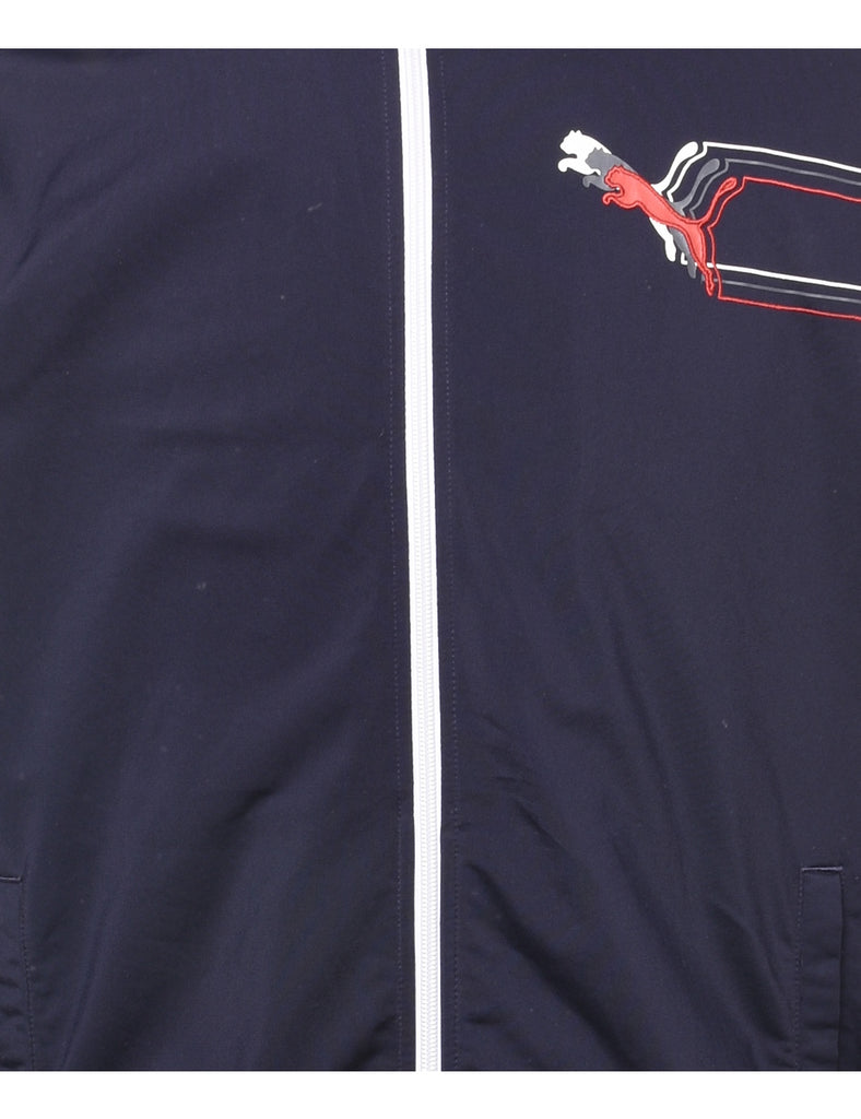 Puma Navy, Red & White Zip-Front Track Top - M