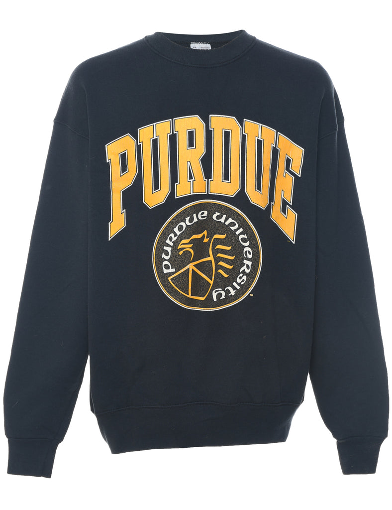 Purdue Printed Black & Yellow Sweatshirt - XL