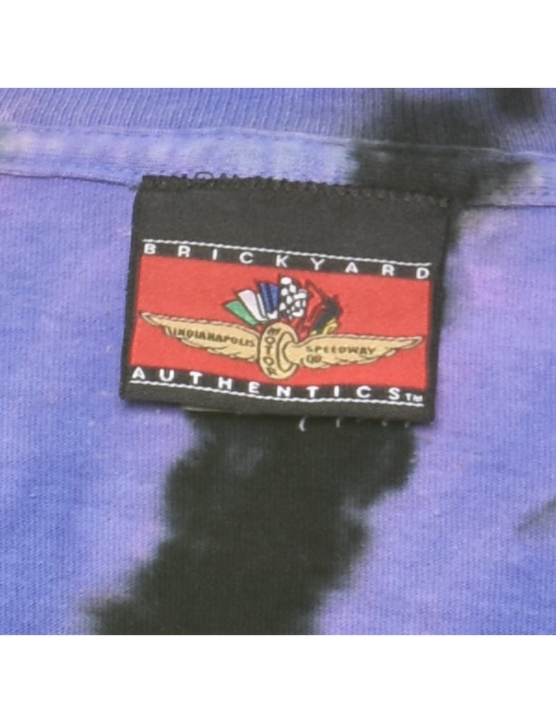 Purple & Black Brickyard 400 Tie Dye T-shirt - XL