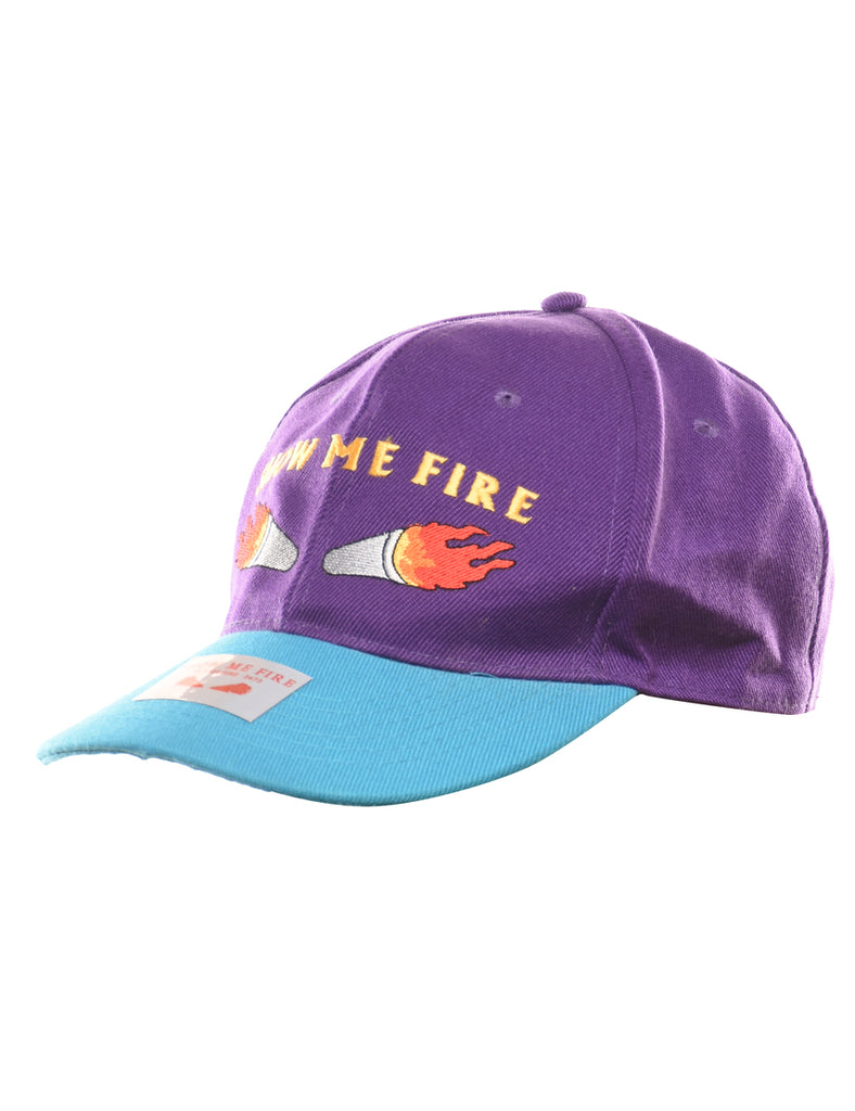Purple & Blue Embroidered Cap - XS