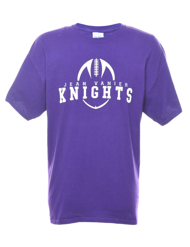 Purple Jean Vanier Knights Printed T-shirt - XL