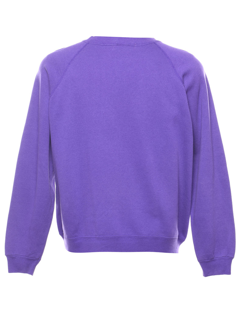 Purple Printed Sweatshirt - L