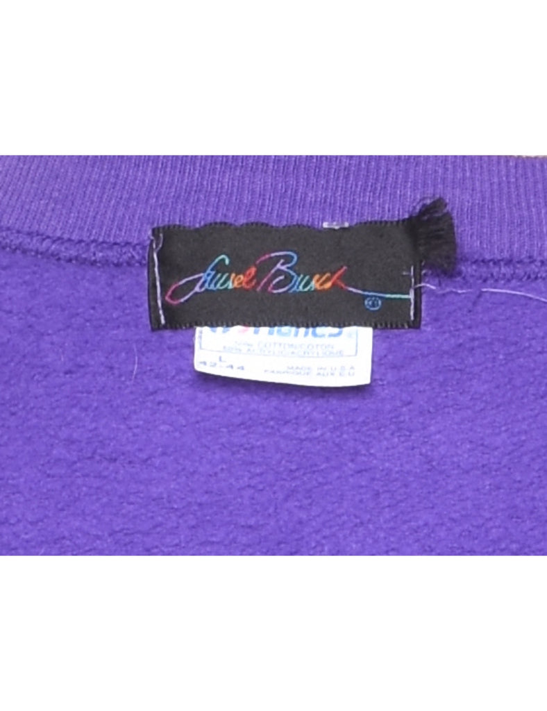 Purple Printed Sweatshirt - L