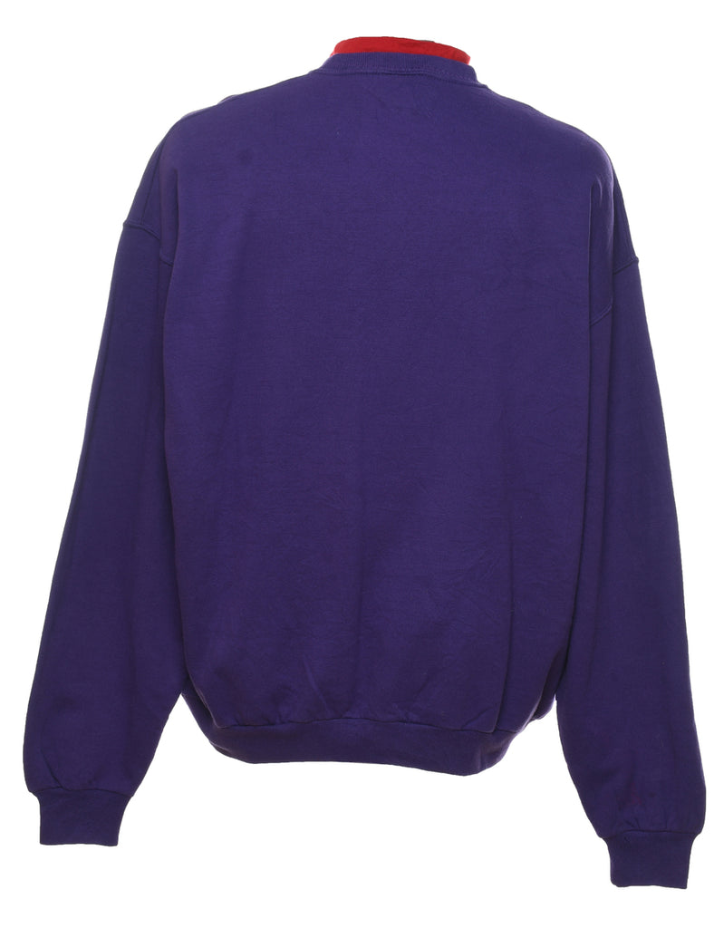 Purple & Red Hat Lady Design Sweatshirt - XL