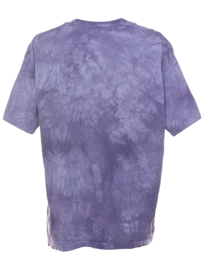 Purple The Mountain Tie Dye Snowy Owl Animal T-shirt - XL