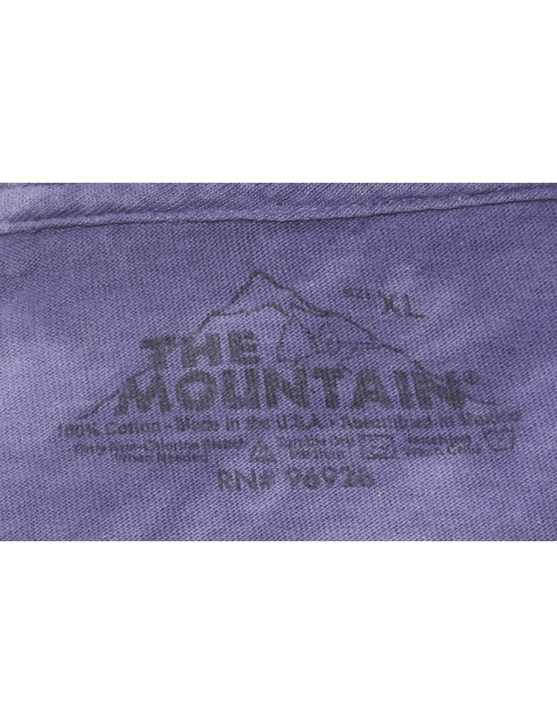 Purple The Mountain Tie Dye Snowy Owl Animal T-shirt - XL