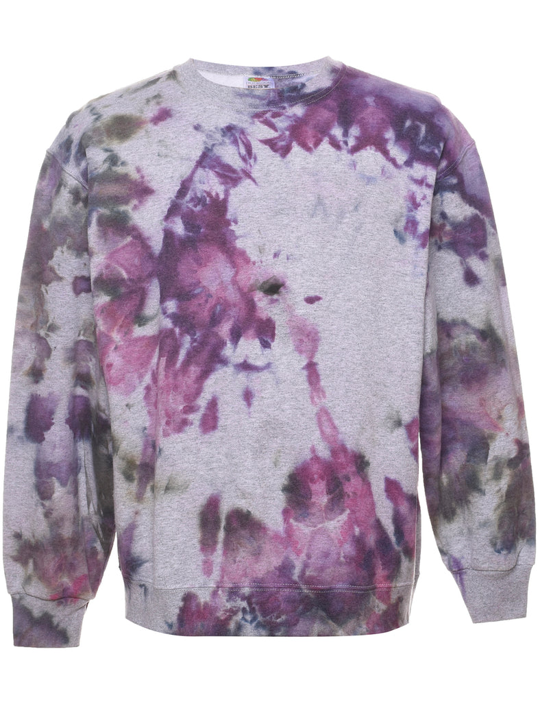 Purple Tie-Dye Sweatshirt - L