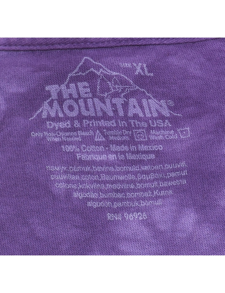 Purple Tie Dye The Mountain Dog Print T-shirt - XL