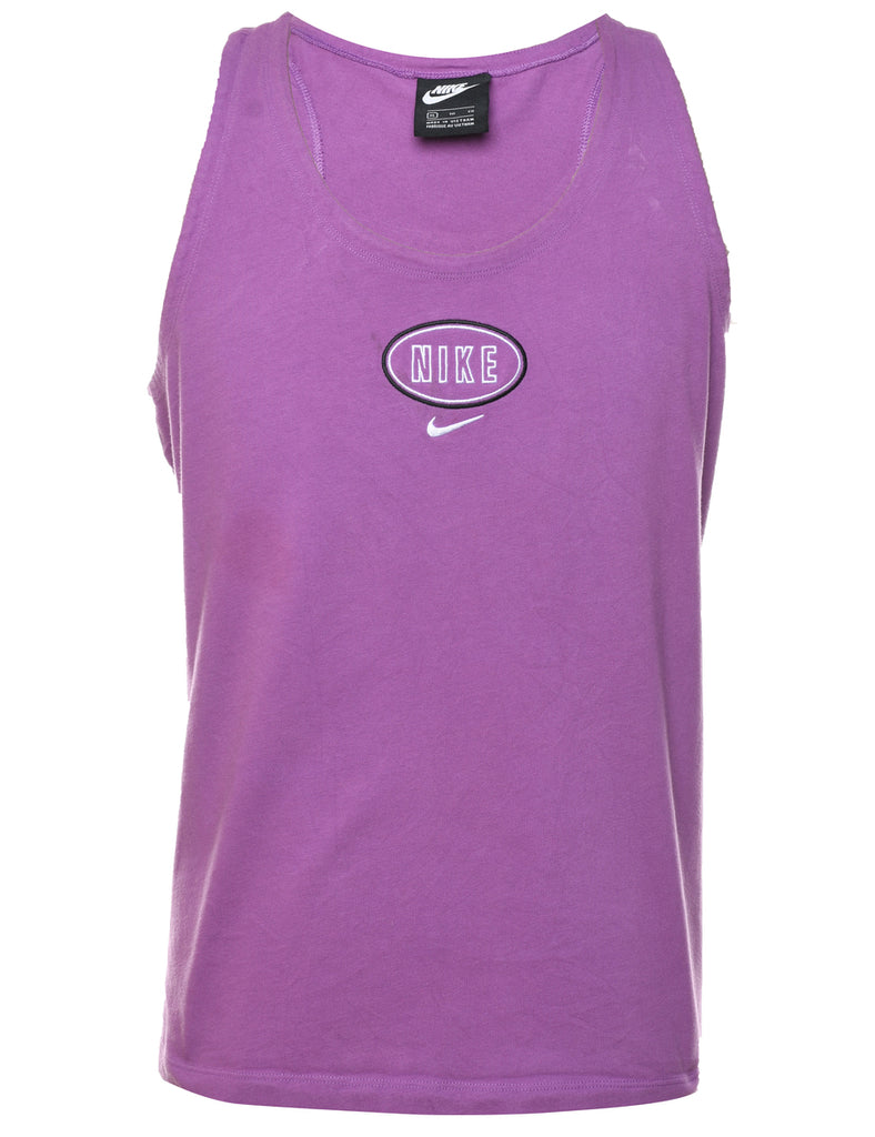 Purple & White 1990s Nike Embroidered Vest - XL