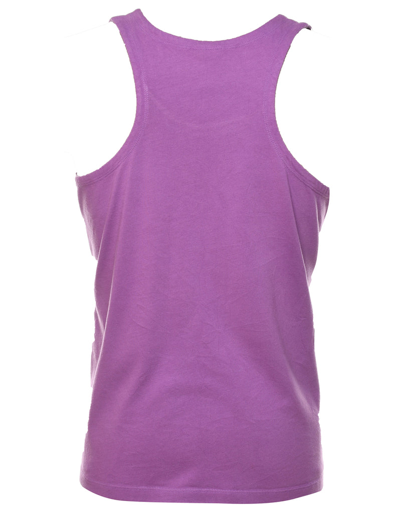 Purple & White 1990s Nike Embroidered Vest - XL