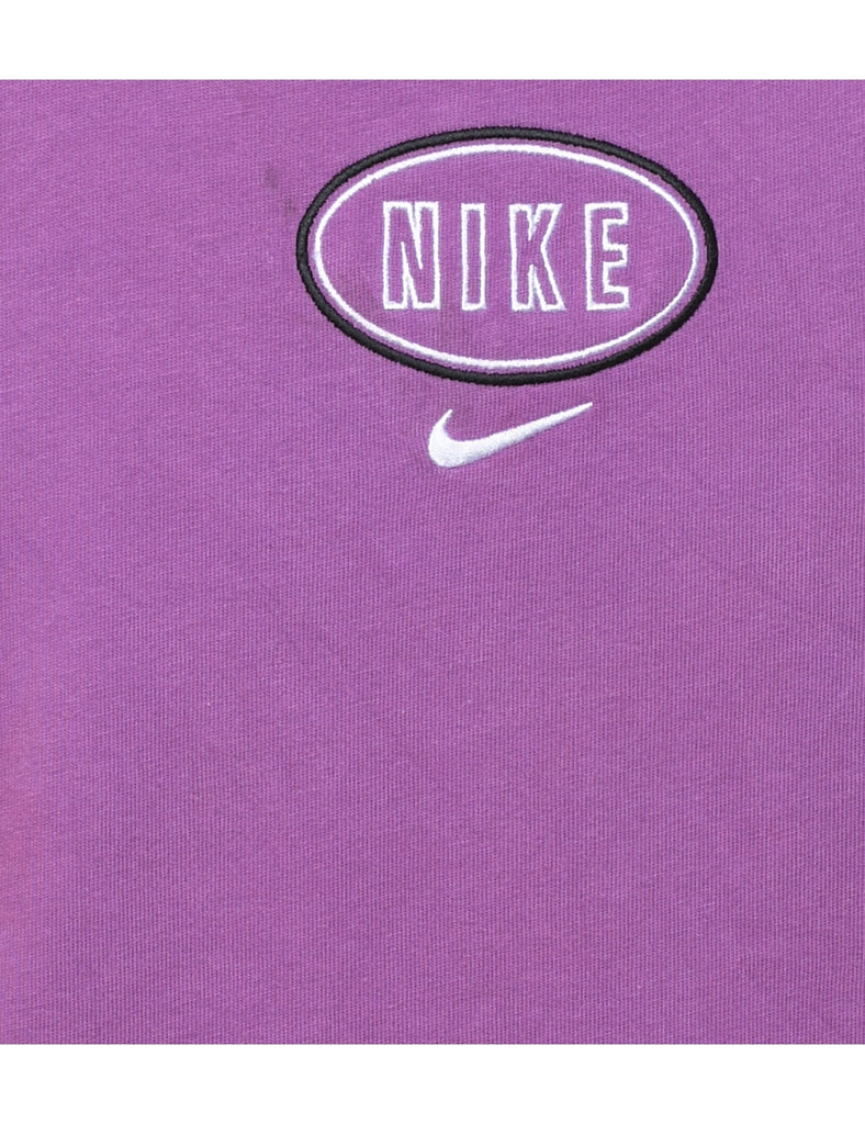 Purple & White 1990s Nike Embroidered Vest - XL
