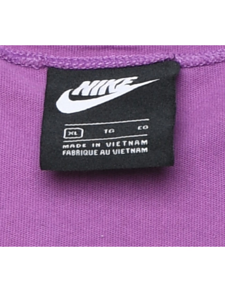 Purple & White 1990s Nike Embroidered Vest - XL