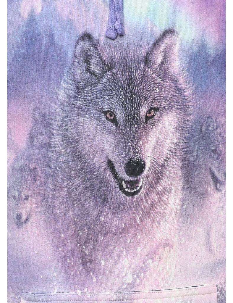 Purple Wolf Design Sweatshirt - M