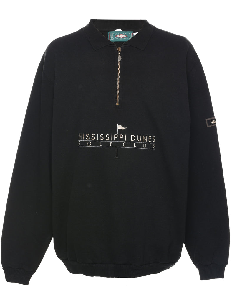 Quarter Zip Mississippi Dunes Embroidered Sweatshirt - XL