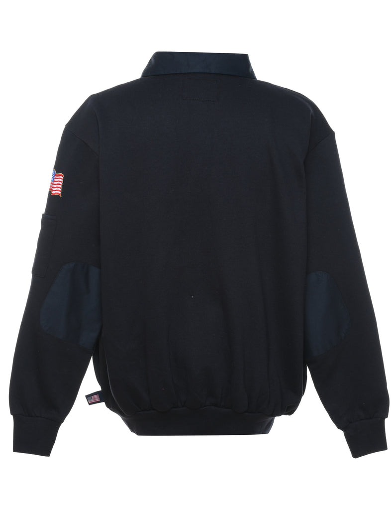 Quarter-Zip Navy Sweatshirt - L