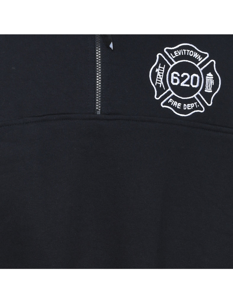 Quarter-Zip Navy Sweatshirt - L