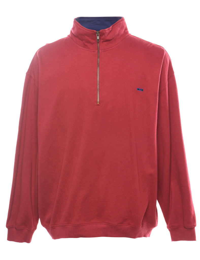 Quarter Zip Plain Sweatshirt - XL
