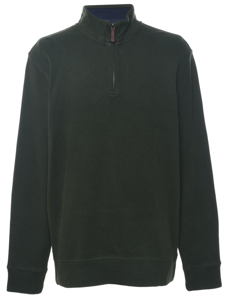 Quarter Zip Plain Sweatshirt - L