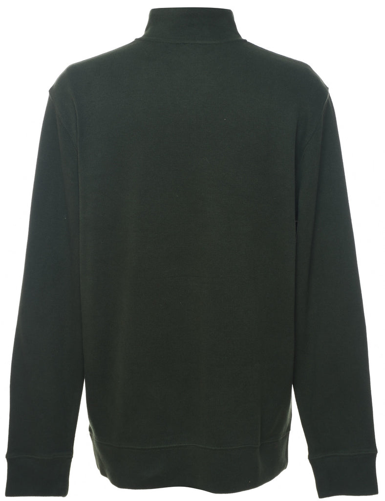 Quarter Zip Plain Sweatshirt - L