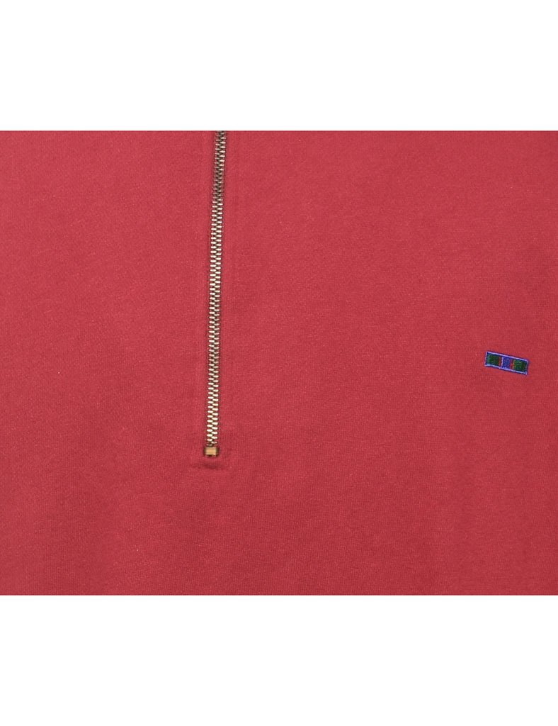 Quarter Zip Plain Sweatshirt - XL