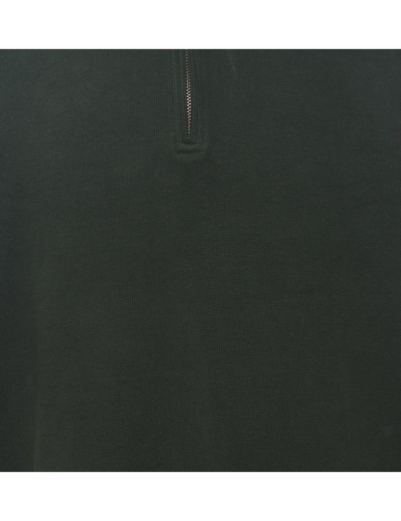 Quarter Zip Plain Sweatshirt - L