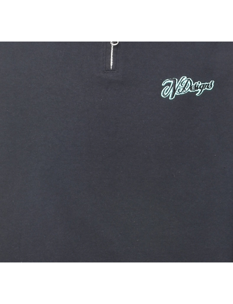 Quarter Zip Printed Sweatshirt - XL