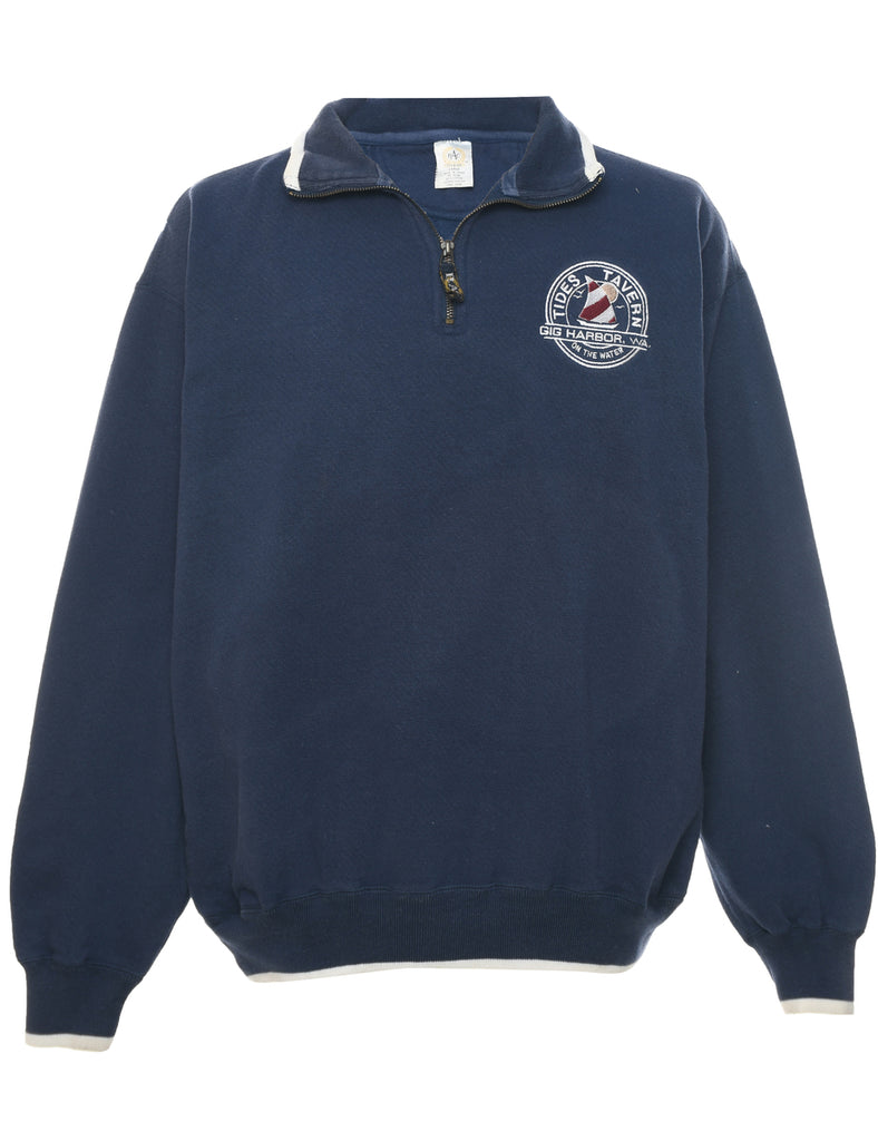 Quarter Zip Tides Tavern Plain Sweatshirt - L