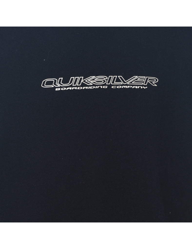 Quicksilver Navy Embroidered 1990s Sweatshirt - M