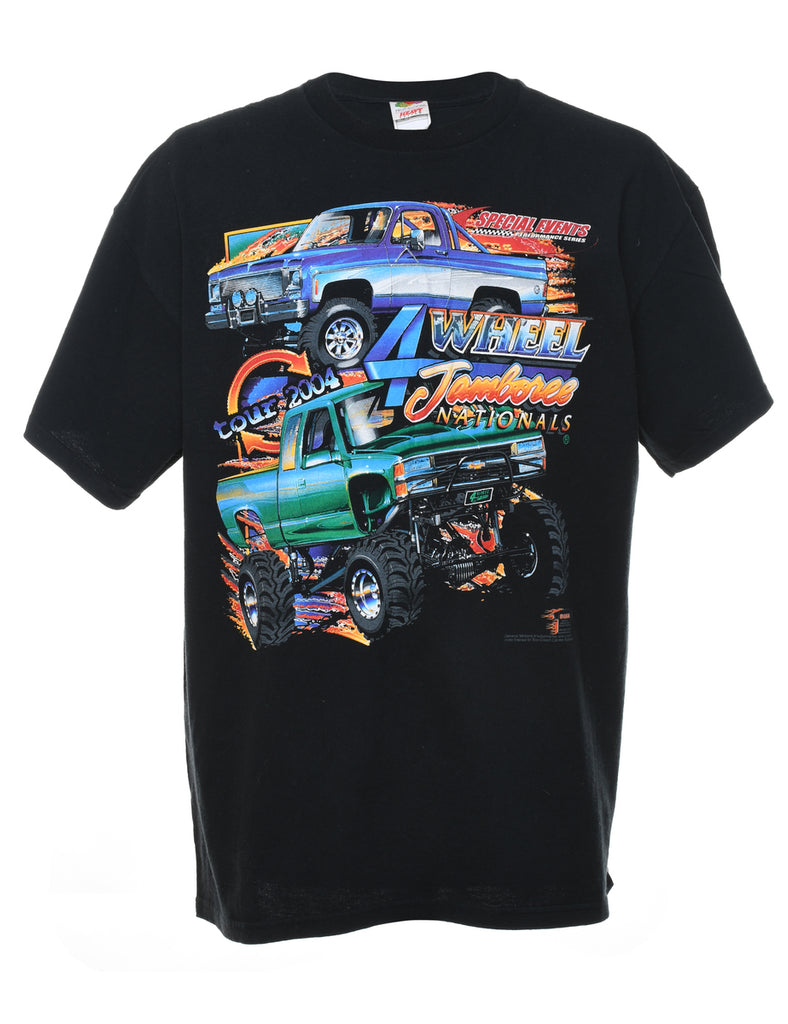 Racing Design Multi-Colour Printed Y2K T-shirt - XL