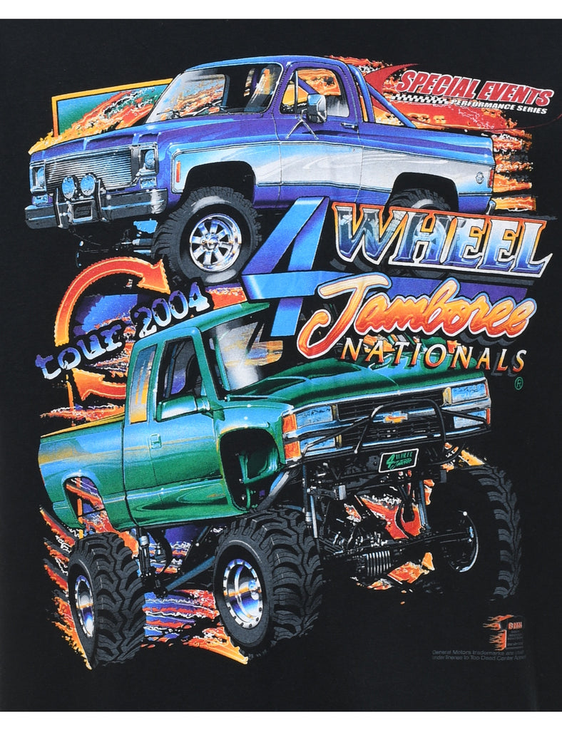 Racing Design Multi-Colour Printed Y2K T-shirt - XL