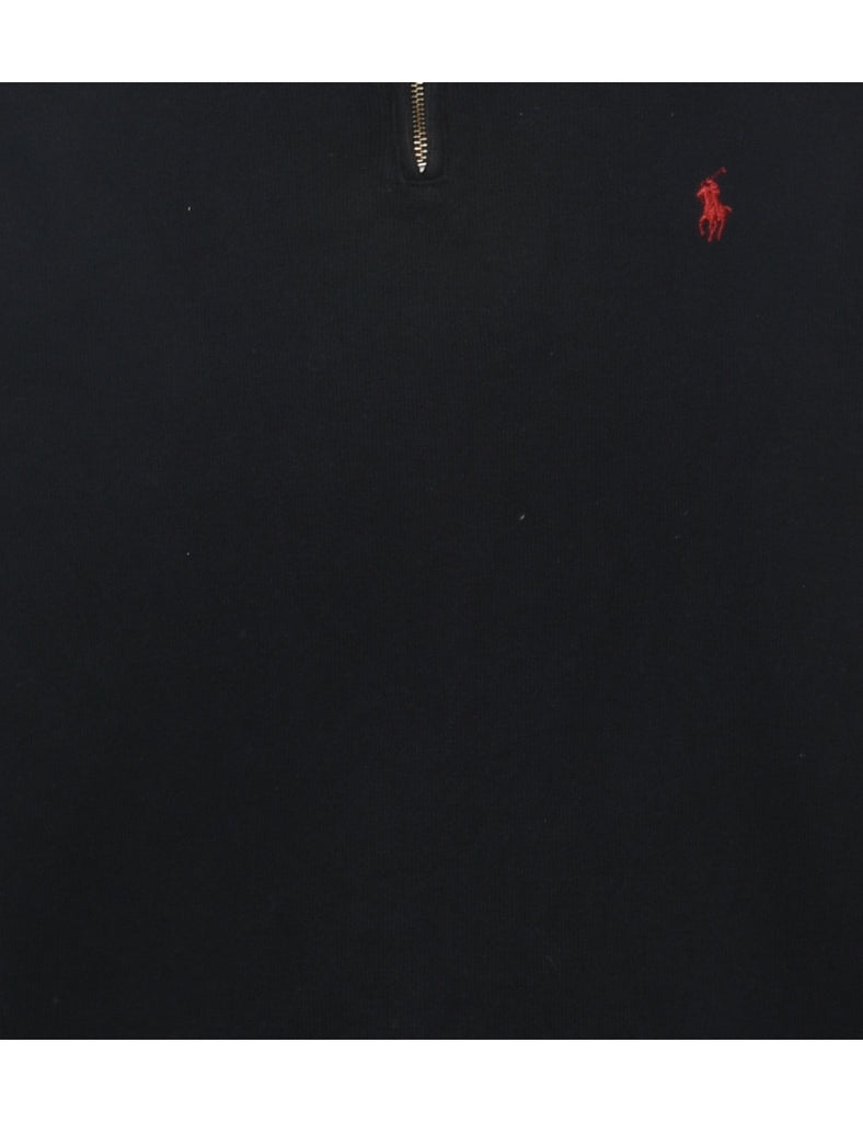 Ralph Lauren Black Quarter-Zip Sweatshirt - L