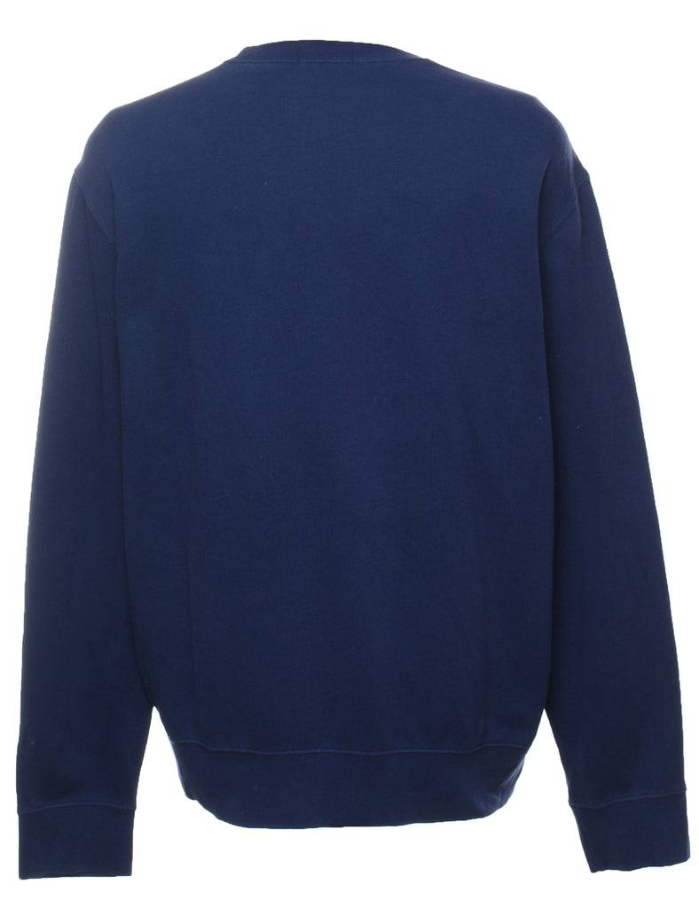 Ralph Lauren Navy Embroidered Printed Sweatshirt - L