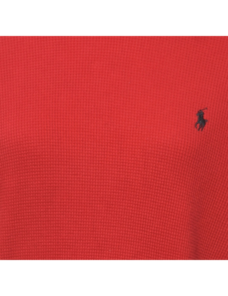 Ralph Lauren Red Classic Hooded Sweatshirt - L