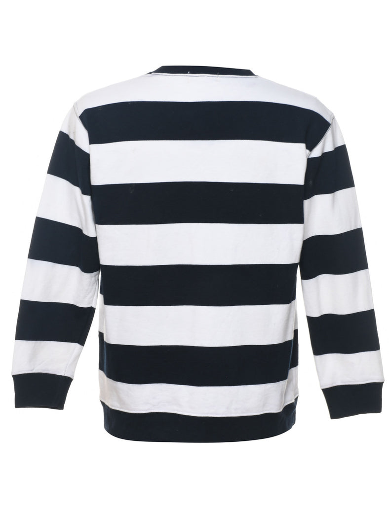 Ralph Lauren Striped Plain Navy & White Striped Sweatshirt - S