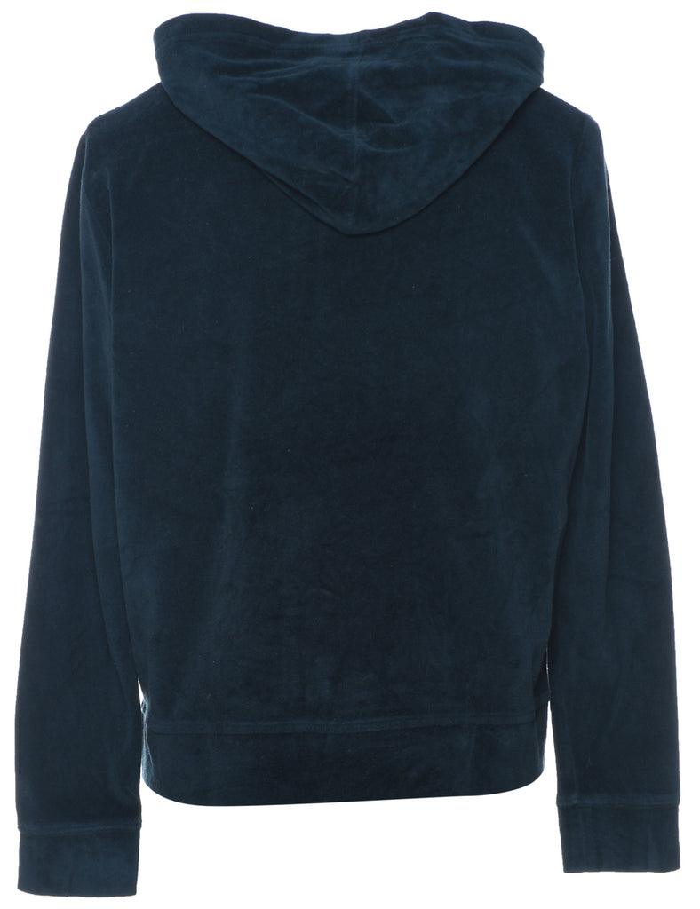 Ralph Lauren Y2K Navy Velour Hoodie - M