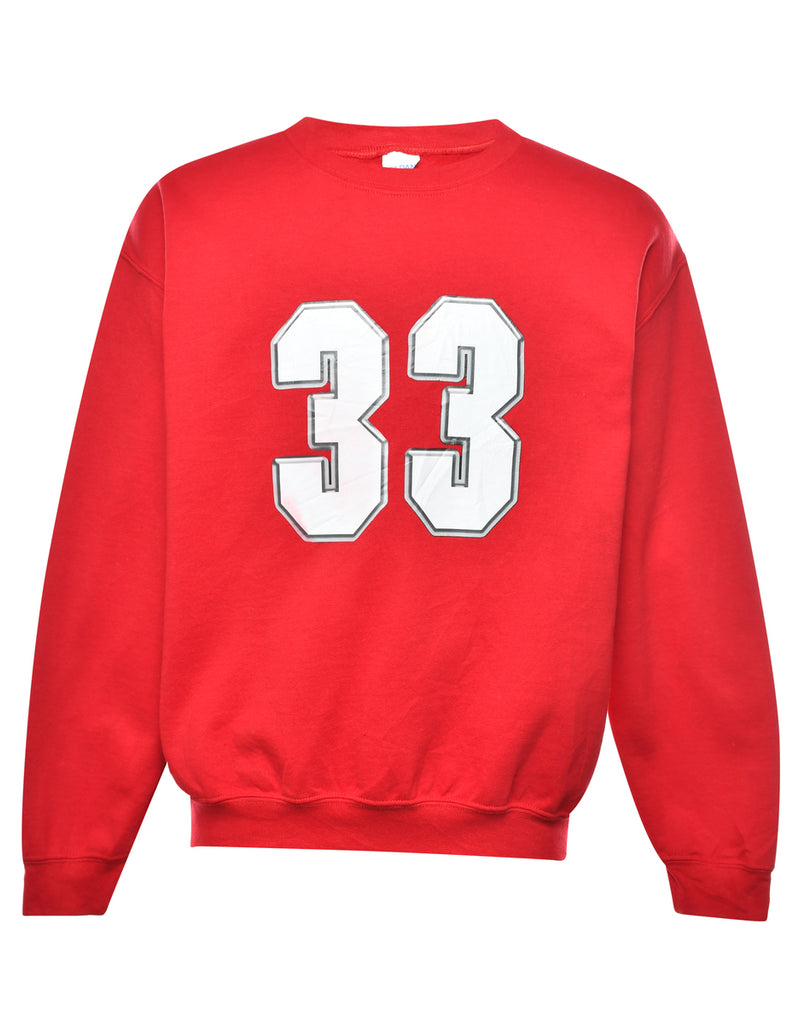 Red 33 Printed Sweatshirt - M