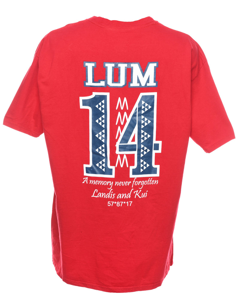 Red & Blue Graphic Printed T-shirt - XXL