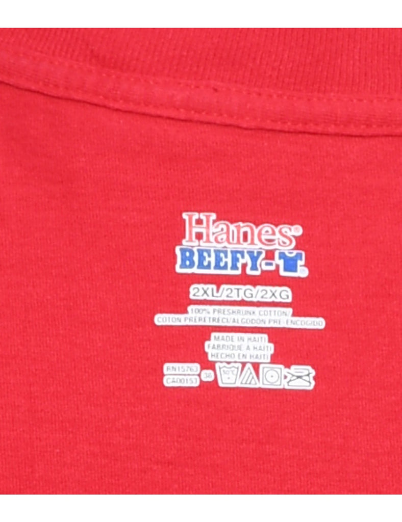 Red & Blue Graphic Printed T-shirt - XXL