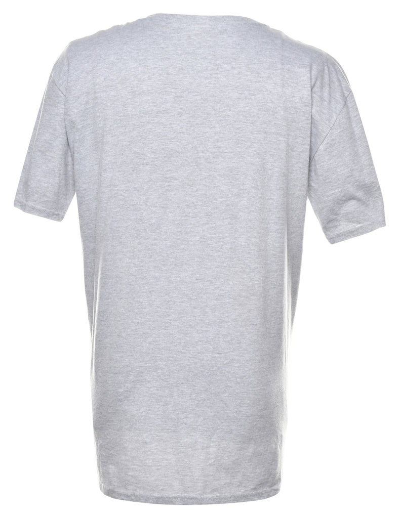 Red Bush Red & Grey Printed T-shirt - L