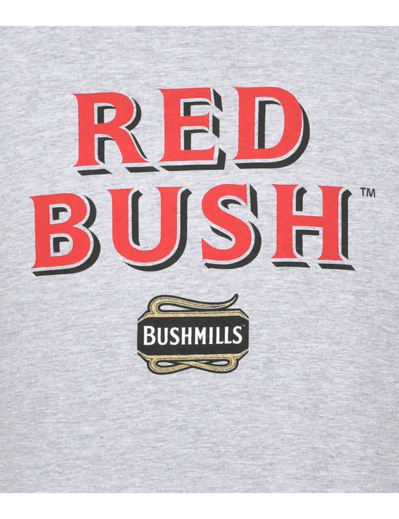 Red Bush Red & Grey Printed T-shirt - L