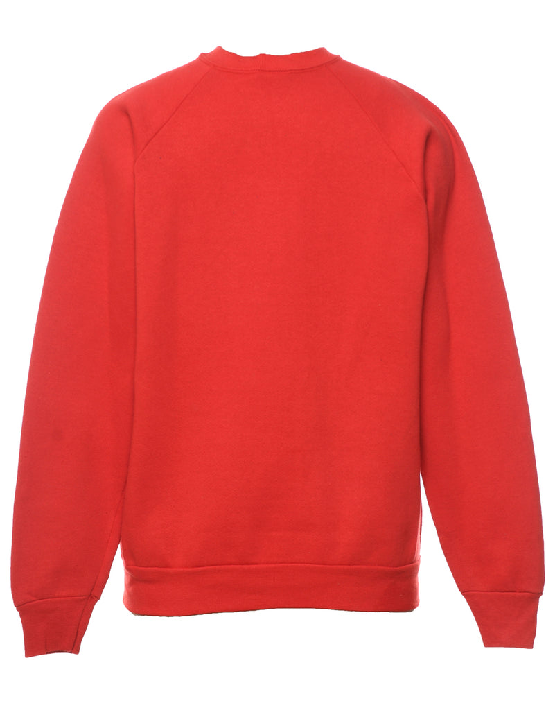 Red Christmas Animal Design Sweatshirt - L