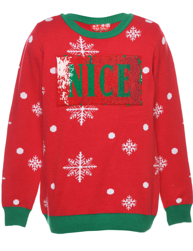 Red Christmas Jumper - M