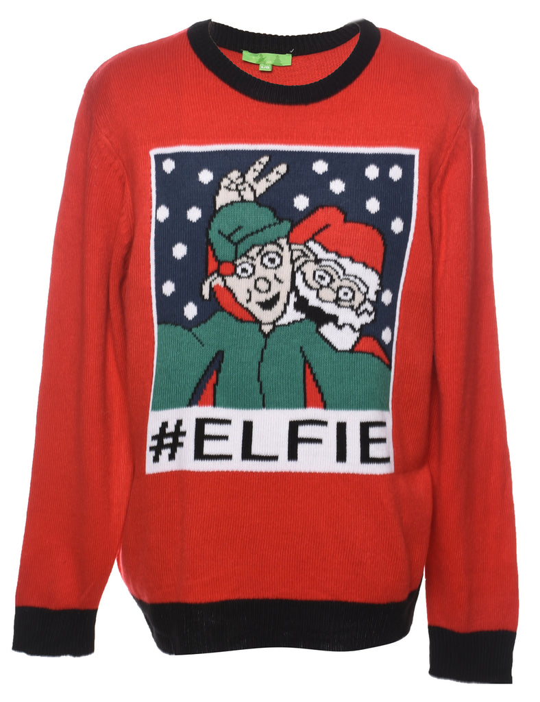Red Christmas Jumper - L
