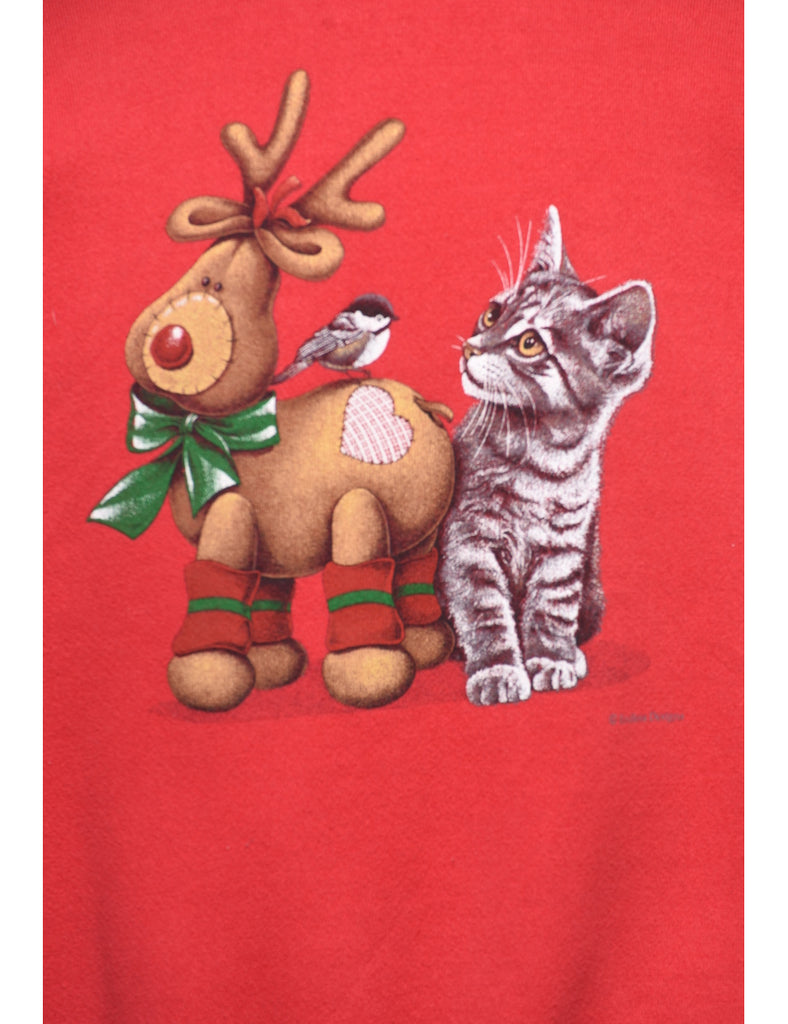 Red Christmas Sweatshirt - M