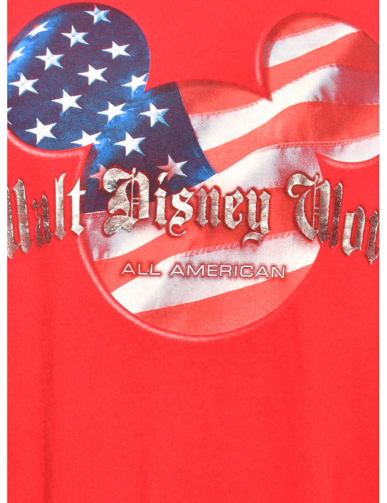 Red Disney Printed T-shirt - L