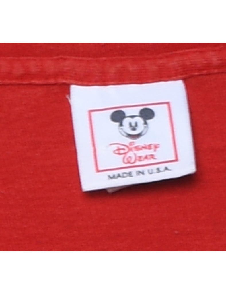 Red Disney Winnie The Pooh Cartoon T-shirt - XL
